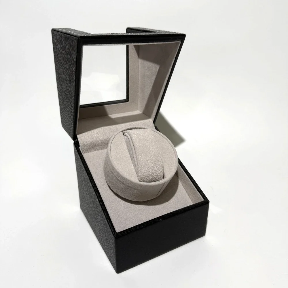 Automatic Rotation Single Watch Winder Box Leather Storage Display Case Gift